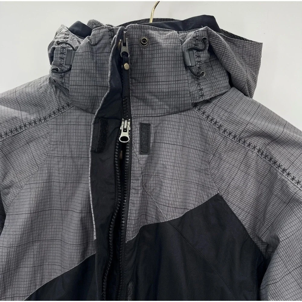 Columbia Omni-Tech Interchange Jacket Women S Grey Black Grid‎ Waterproof